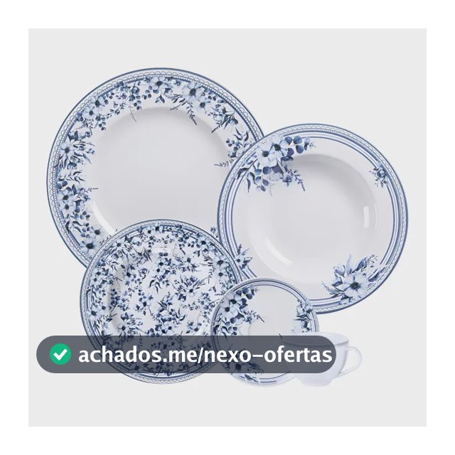 Aparelho De Jantar Tramontina Azzura Em Porcelana Decorada 2 Cor Branco