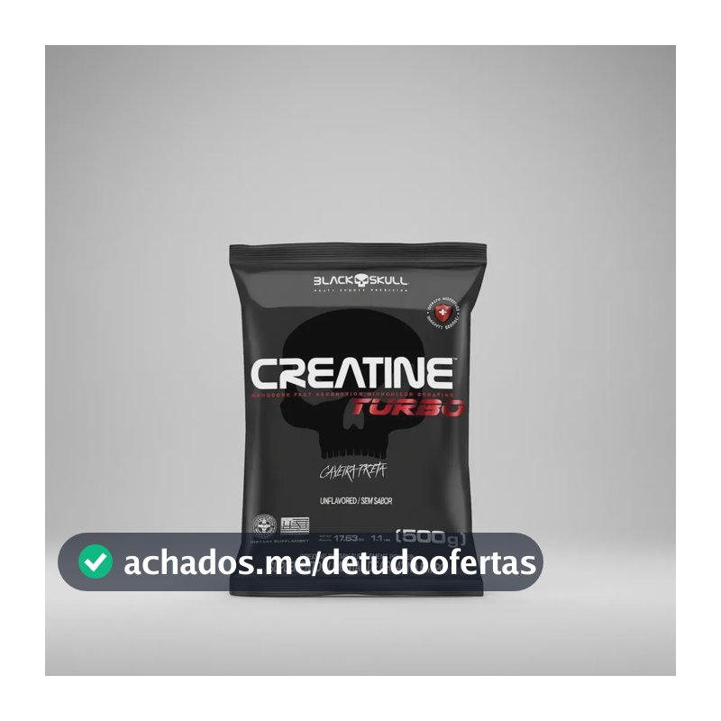 Creatine Turbo 500g Refil Black Skull USA Sem Sabor