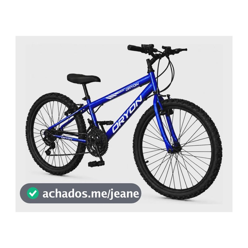 Bicicleta Infantil Oryon Azul e Branca Aro 24 com 18 Velocidades