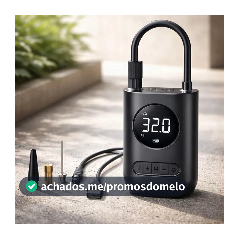 Mini Compressor De Ar Portátil Carro Moto Bicicleta Preto Monofásica