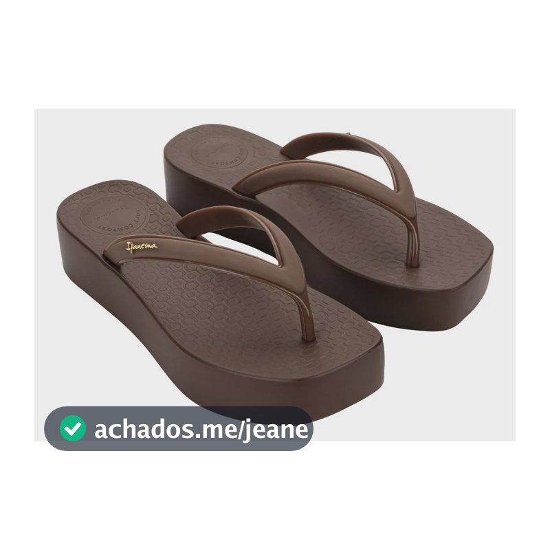Chinelo Pluma Up Ipanema Feminino 27516 Bronze/marrom/amarelo Liso 37