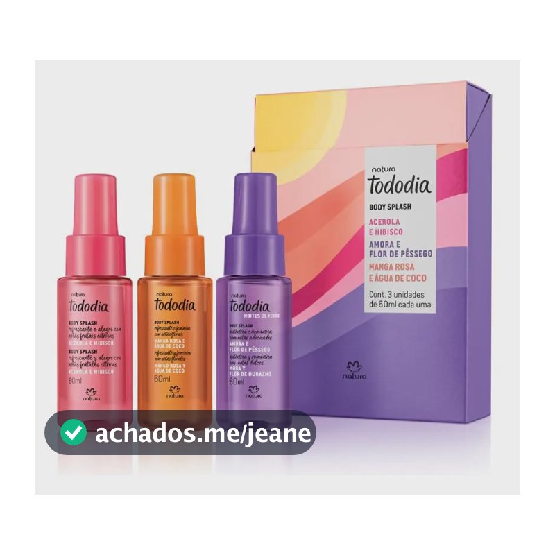 Kit Natura Tododia Body Splash Miniaturas Verão 3un