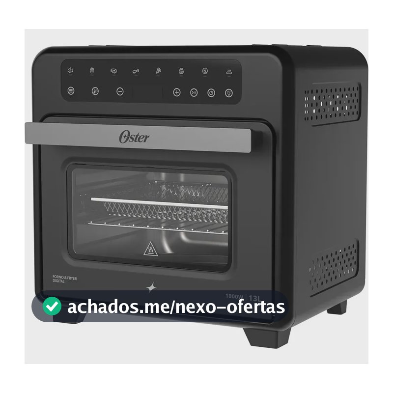 Forno Fryer Oster 13L 1800w Digital Pro 8 em 1 Tela Touch
