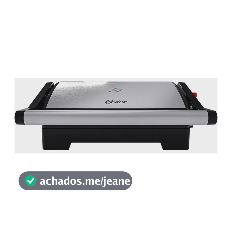 Mini Grill Elétrico de Inox Oster 2 Em 1 220V 1000W OGRL230
