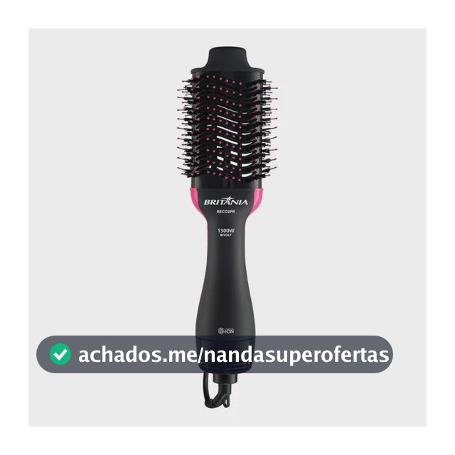 Britânia Escova Secadora Bec02pr 4 Em 1 1300w Cor Preto e Rosa
