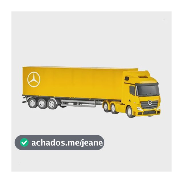 Caminhão Brinquedo Mercedes Benz Bau Actros Articulada Usual Cor Amarelo