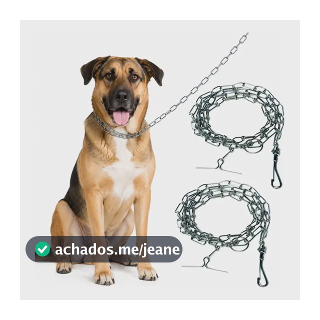 Kit 2 Correntes Guias De Metal N3 Para Cachorro Medio Porte Prateado