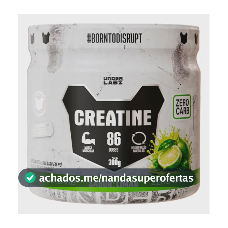 Creatina Born To Disrupt 100% Pura Under Labz 300g Sabores Limão