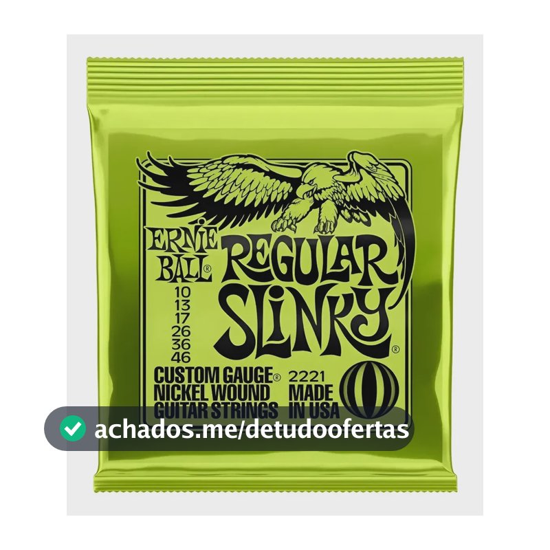 Encordoamento Ernie Ball para Guitarra Elétrica Light 6 Cordas .010-.046
