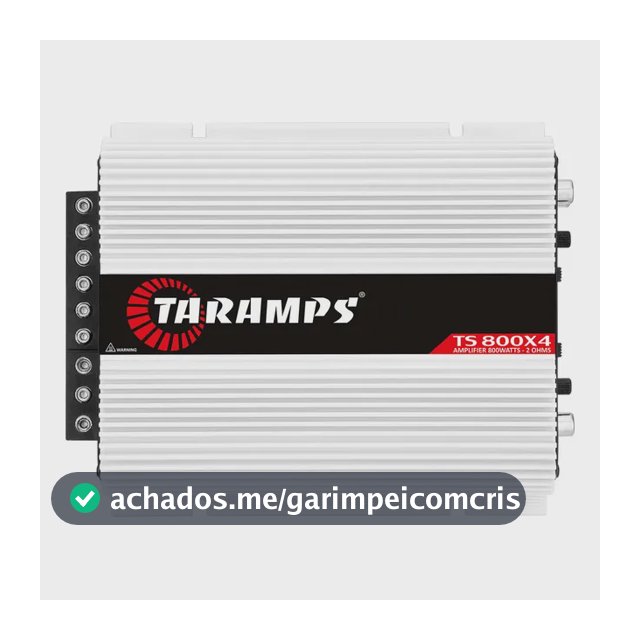Amplificador Taramps TS 800x4 800W 4 Canais para Som Automotivo