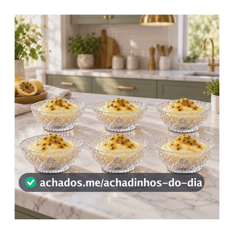 Jogo De Sobremesa 6 Taças Toff Em Vidro Tigela Bowl Sorvete