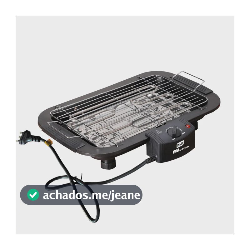 Churrasqueira Elétrica INMA BBQ Prime de Aço Inoxidável com Controle de Temperatura para Apartamento