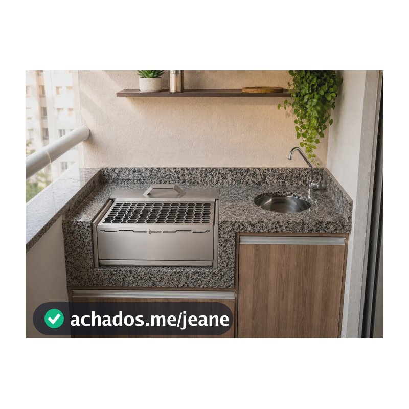 Churrasqueira A Carvão Inox Para Apartamento De Aluminínio Ecológica Sem Fumaça Ecolong Prateada MecGrill