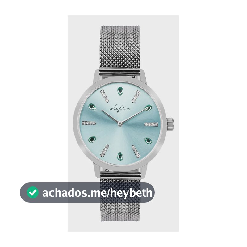 Relógio Life Splash Feminino Aço Prateado Azul Prateado