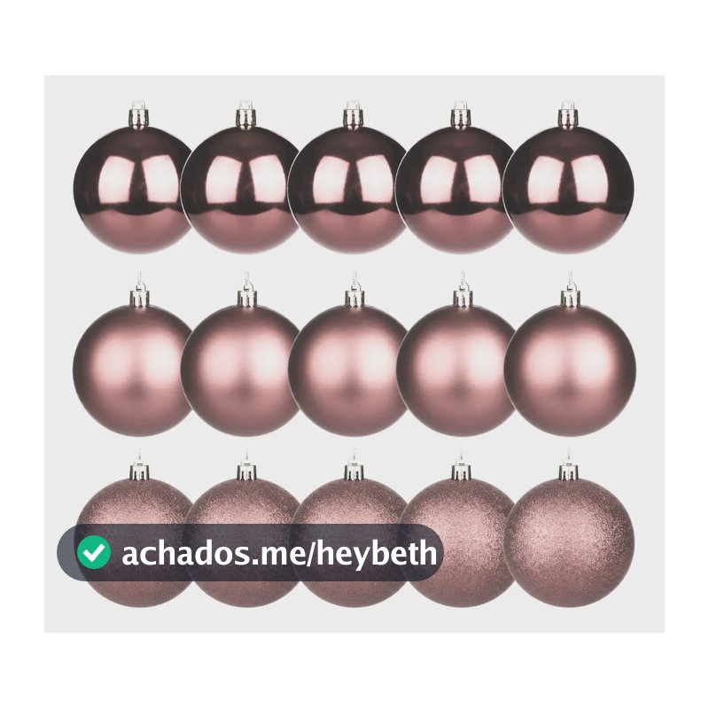 Kit 15 Bolas Bolinhas De Natal 3cm Cor Rose Pendente Natalino Luxo Para Decorar Árvore Enfeite Premium Diversas Cores