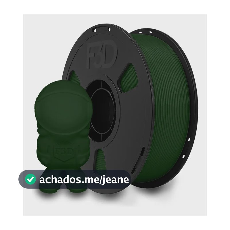 Filamento Pla Premium 1kg Verde Militar Impressora 3d F3d Verde-escuro