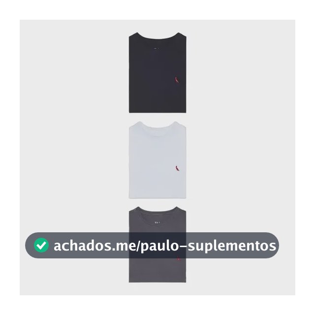 Kit 3 Camisetas Básicas Brasa Pica Pau Bordado Reserva