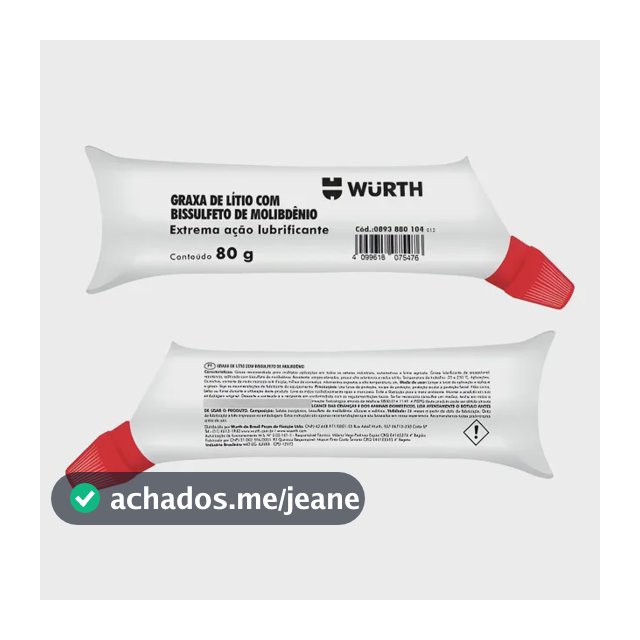 Graxa De Lítio Com Bissulfeto De Molibdênio 80g GBM-2 - Wurth