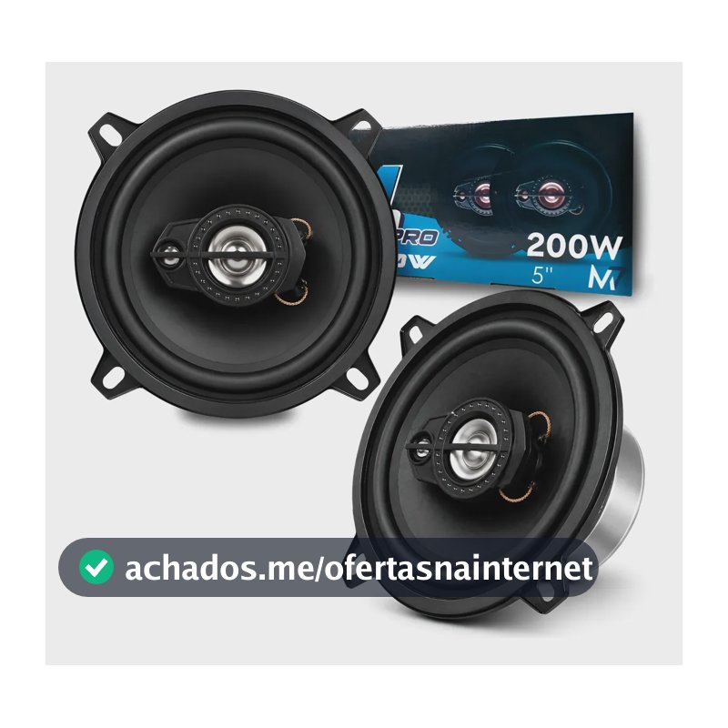 Kit Alto Falante Triaxial 5 Polegadas 200w Som Automotivo M7 Preto