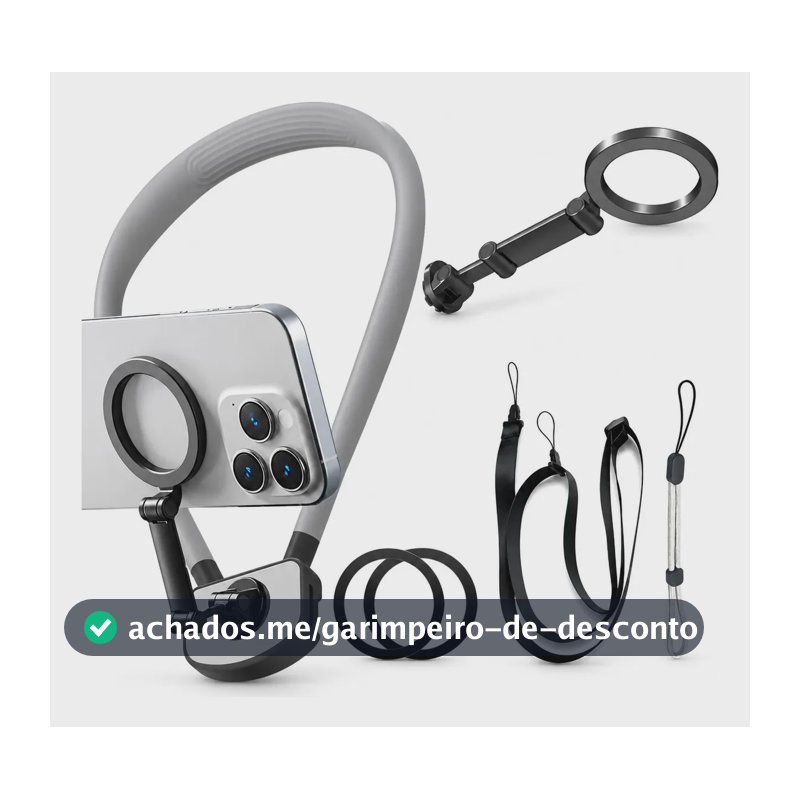 Suporte Celular Suporte Celular Pescoco Suporte Magnetico Celular Suporte de Pescoço Celular Suporte para Vlog Mãos Livres Filmagem Primeira Pessoa Ciclismo Pesca Corrida Gravação Bicicleta