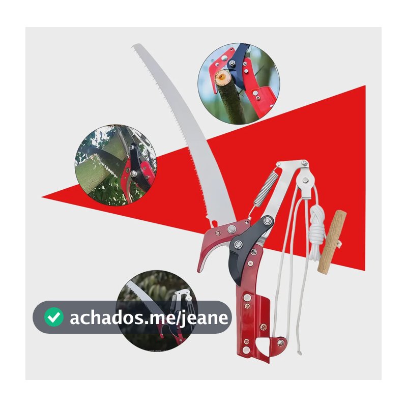 Podador 2 Em 1 Profissional Com Serra, Para Jardim E Árvores Vermelho