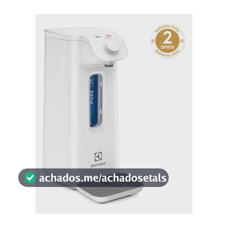 Purificador de Água Electrolux Natural Filtro Refil Compacto Tecnologia Acqua Pure Alta Filtragem 6 meses 3000 litros Design Moderno não necessita energia fixação parede ou mesa/balcão PN10B - Branco