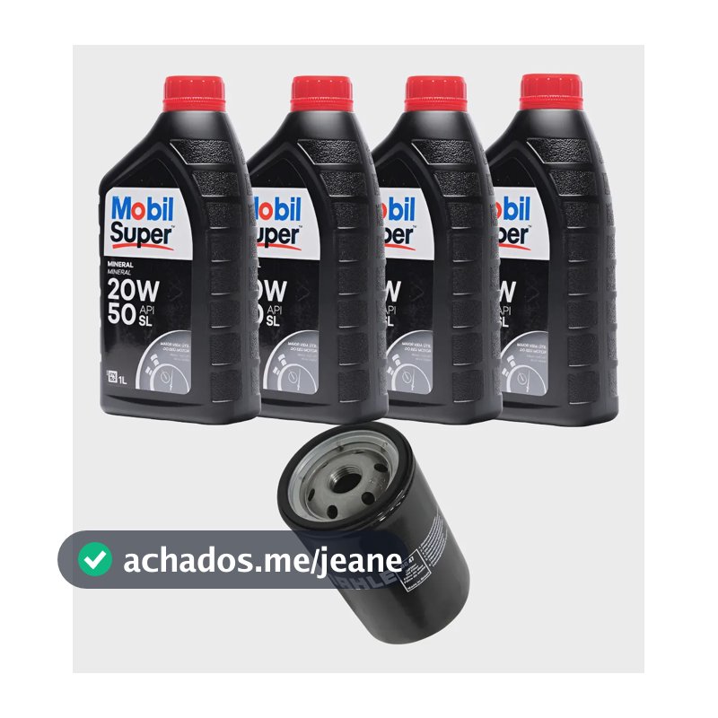 Kit Troca De Oleo Mobil 20w50 E Filtro Motor Ap 1.6 1.8 2.0