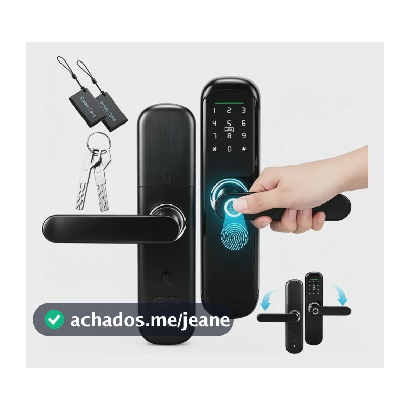 Fechadura Digital Biométrica Ali Ron Com Senha E Cartão Ic, Para Casa Ou Hotel Preto