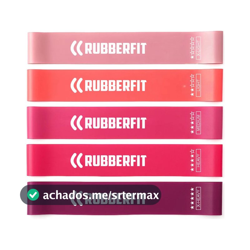 Faixa elástica Rubber Fit Mini Band multicolor - kit de 5