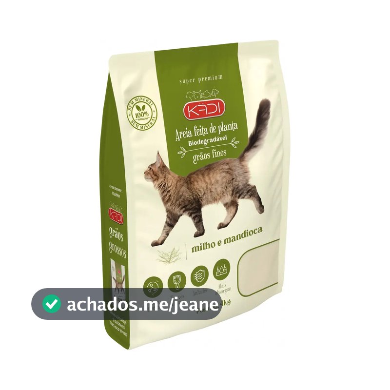 Areia Sanitária Kadi para Gatos 4 kg Milho e Mandioca