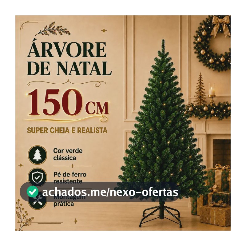 Taira Home Árvore De Natal Alemã Verde 1,50m 560 Galhos Pinheiro