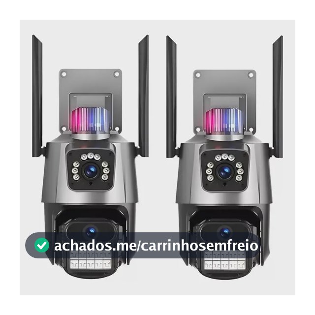 Kit 2 Câmera Segurança Wifi Lente Dupla 2x 3mp 360° Externa Cinza