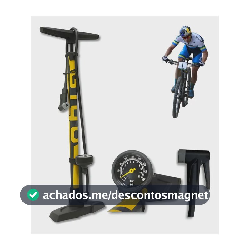 Bomba Pé Bike Manômetro Giyo Gf-55e Valvula Schrader Presta