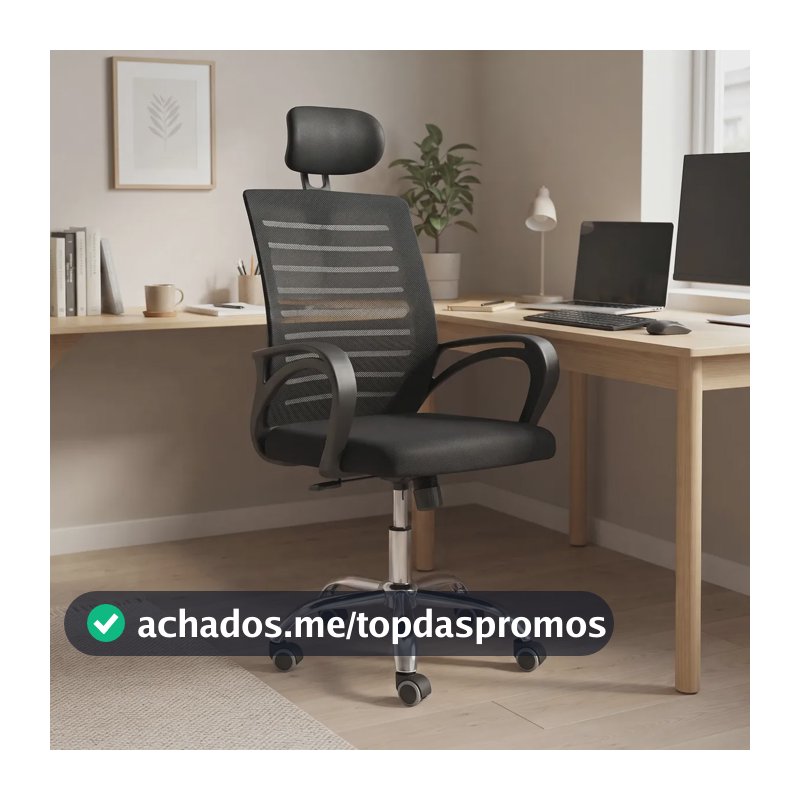 Cadeira De Escritório Diretor Roma Com Apoio De Nuca