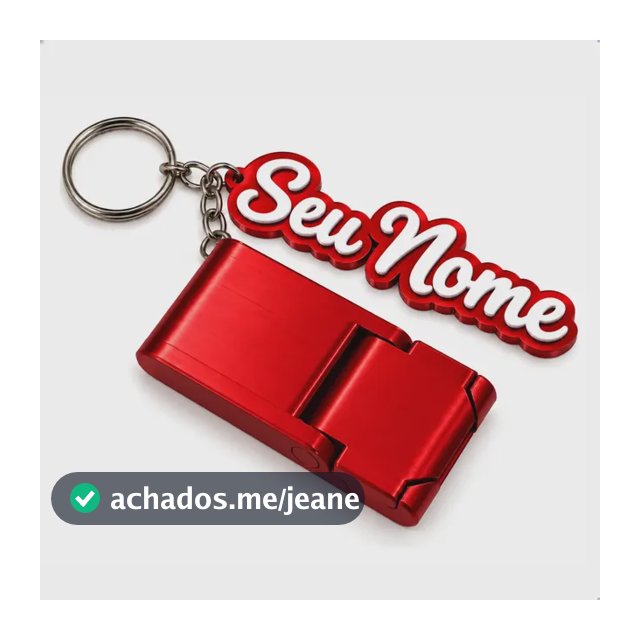 Chaveiro Personalizado Nome Suporte Celular Lembrancinha Vermelho