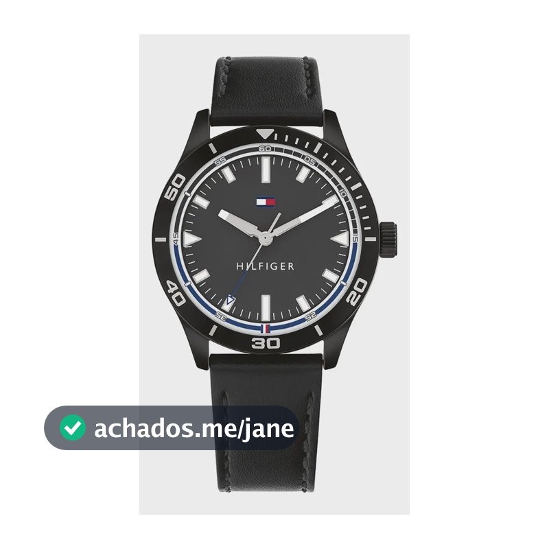 Relógio Tommy Hilfiger Toc Masculino Em Couro Preto 1791819 Preto