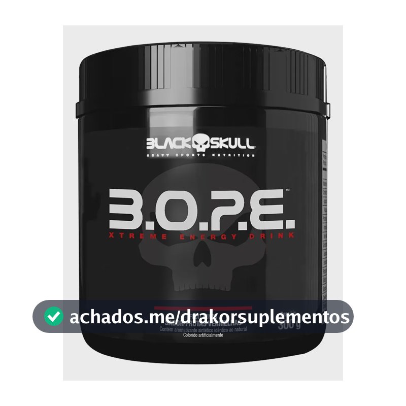 Pré Treino B.O.P.E - 300g - Sabor Frutas vermelhas- Black Skull