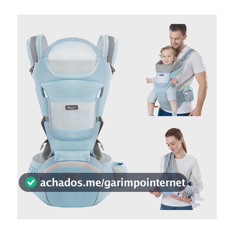 Mochila Ergonômica 3 Em 1 Bebê Hygge Moments Azul-celeste 0-24 Meses