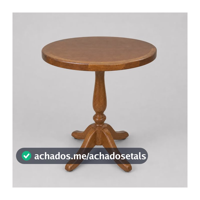 Mesa Lateral Vintage Pé Torneado Castanho Castanho