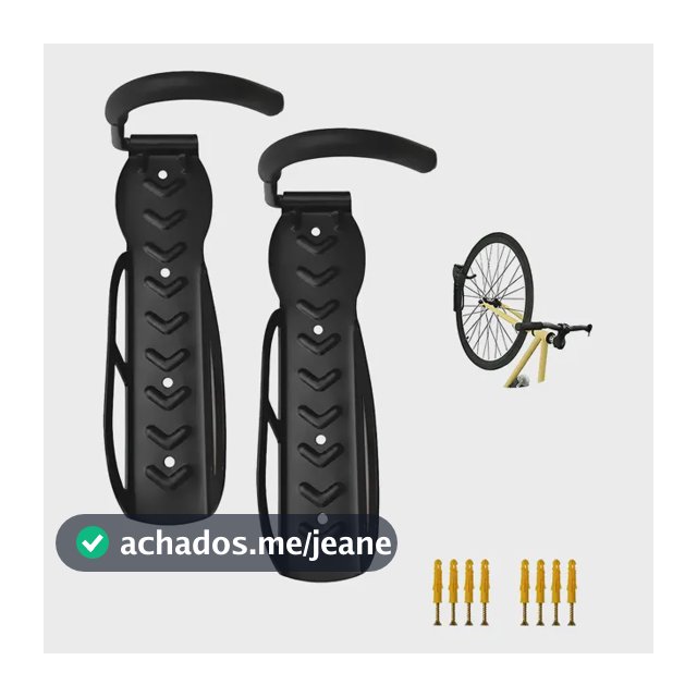 Gancho Parede Bike Aço Carbono Kit 2 C/ Parafusos E Buchas