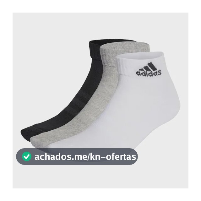 Meias Amortecidas Sportswear Ankle Cushioned 3 Pares adidas
