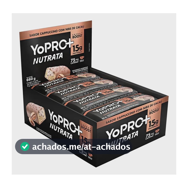 Barra De Proteina Yopro 55g Display 12un Nutrata Cappuccino Capuccino