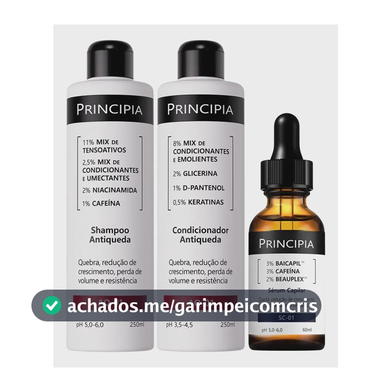 Principia Kit Antiqueda Trio Shampoo + Condicionar + Sc-01