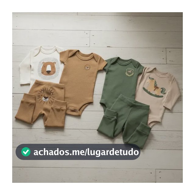 Conjunto Bebê Algodão Kit 6 Peças Body Longo Curto E Calça