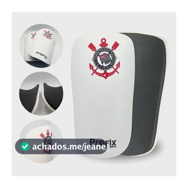 Caneleira de Futebol do Corinthians Combate Branca Profix Sports - Tamanho P