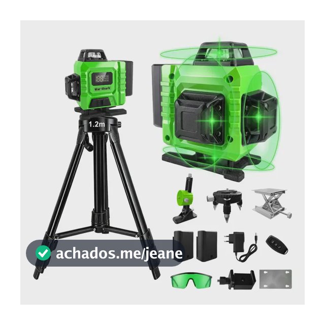 Nível Laser Verde 16 Linhas War Shark 2 Bateria+1.2m Tripé