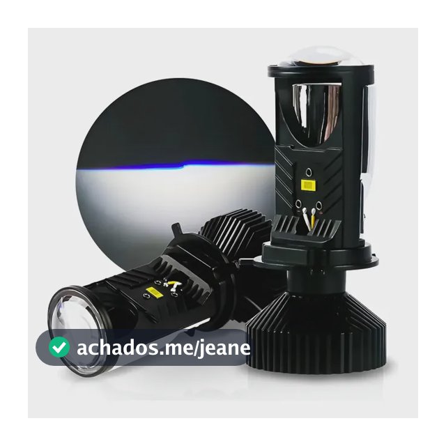 Par Lâmpada Ultra Led H4 Projetor Elíptico Canhão Canbus 12v H4 6.500k Branco-frio