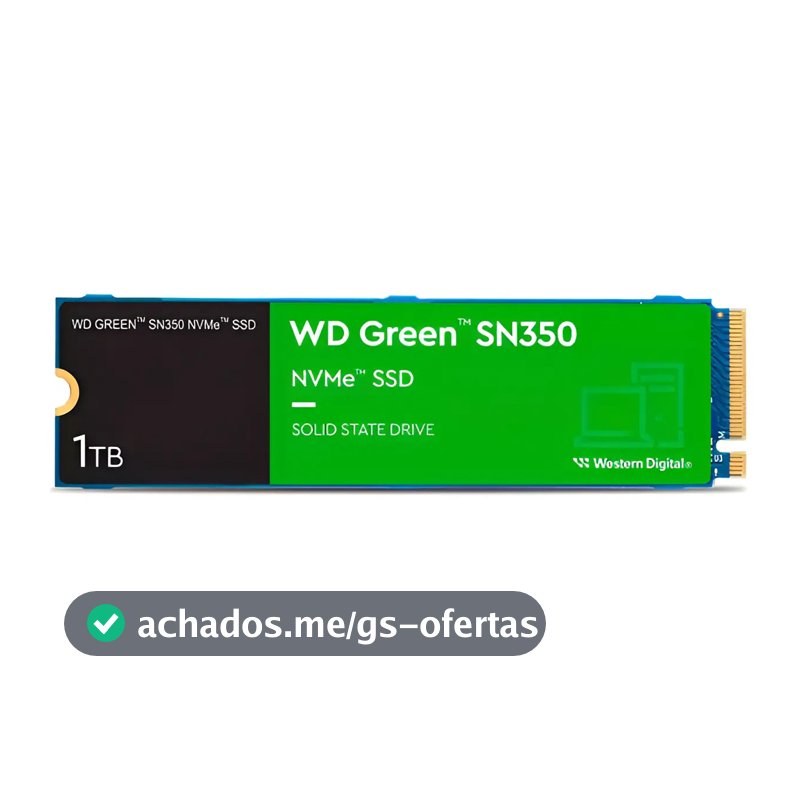 Ssd 1tb Western Digital Green Sn350 Nvme, Gen3, M.2 2280 Azul