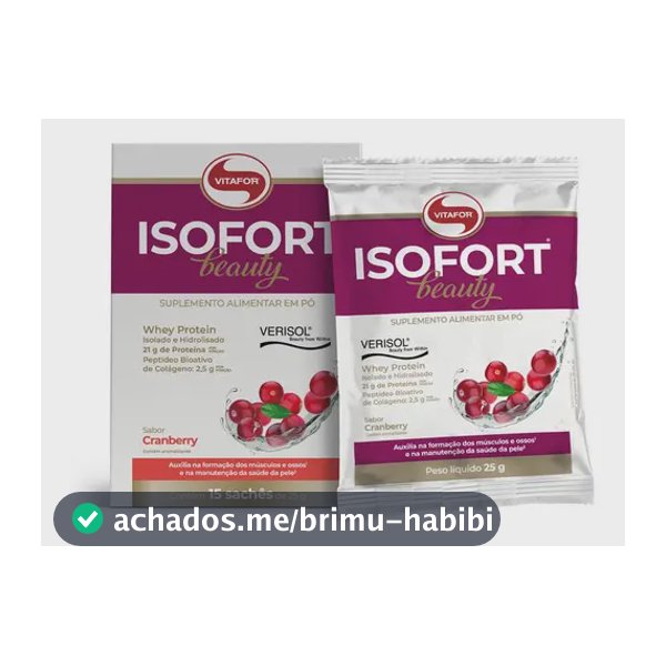 Suplemento Nutricional Whey Protein Hidrolisado Vitafor Isofort Beauty 15 Sachês