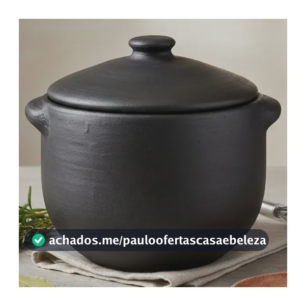 Caldeirão Panela De Barro Para Feijoada Capacidade 3 Litros Preto